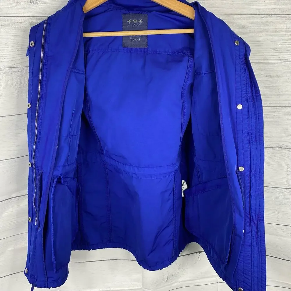 Tatras Women Aurora Hooded Military Utility Jacket Blue Small Medium Minimal Fit